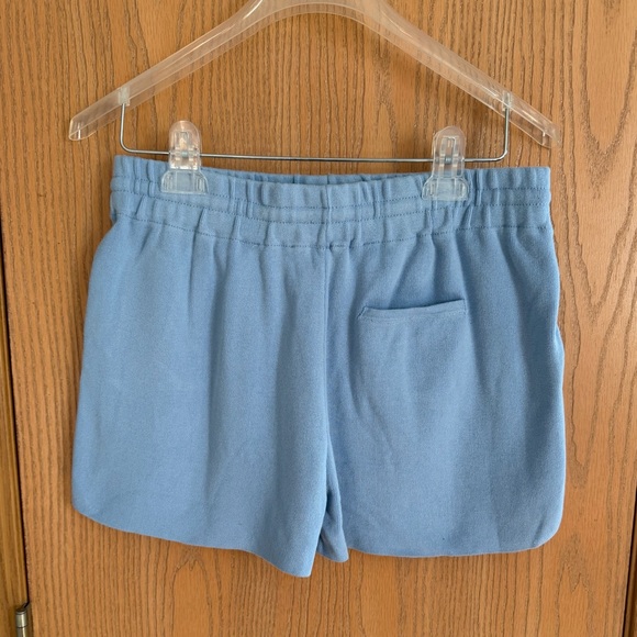 ZARA Light Blue Ribbed Drawstring Mid-Rise Athleisure Athletic Shorts Size M - Picture 5 of 11
